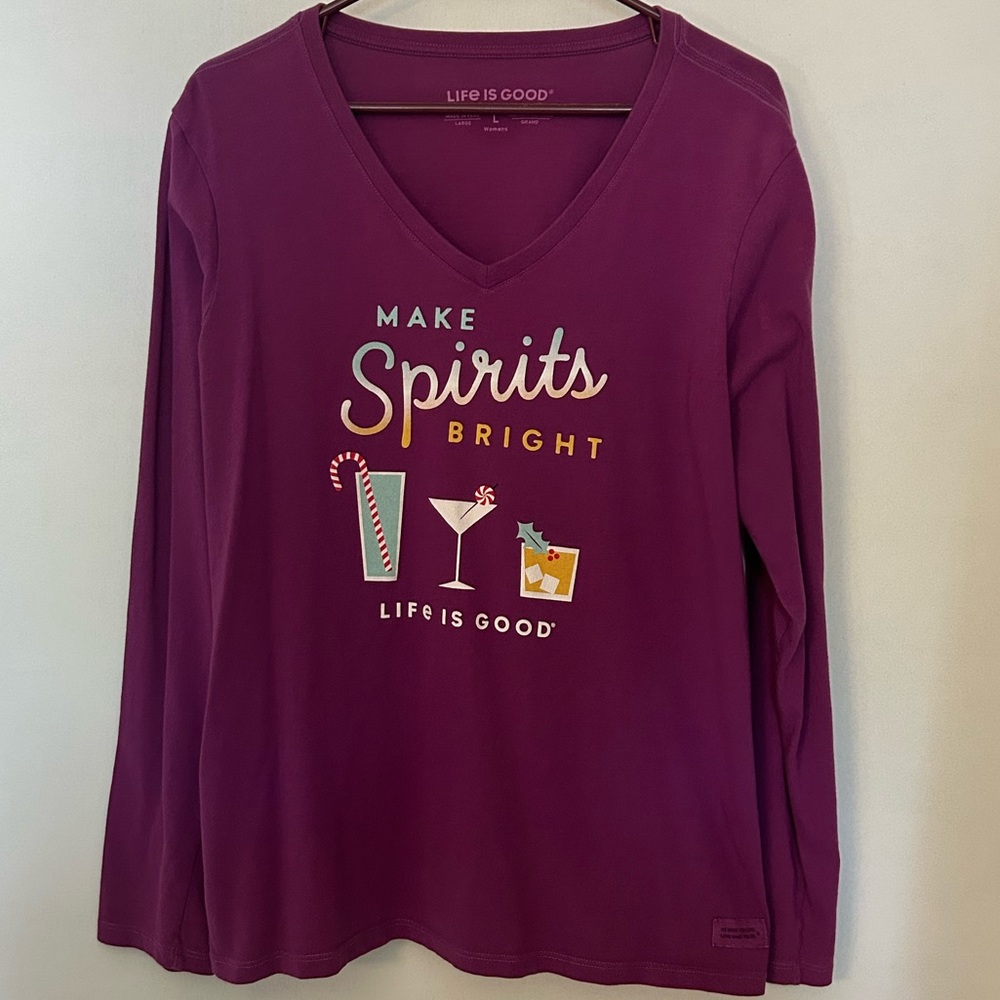 Life is Good Women’s Large Christmas shirt